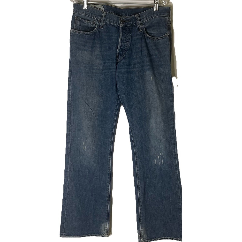 Abercrombie & Fitch Bootcut Jeans 32x34 Low Rise Heavy Cotton Whiskered Aged